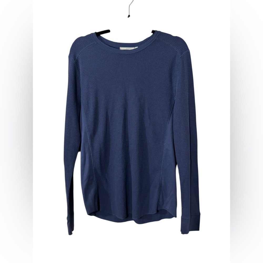 Vince Blue Waffle Knit Crewneck Long Sleeve Size Medium